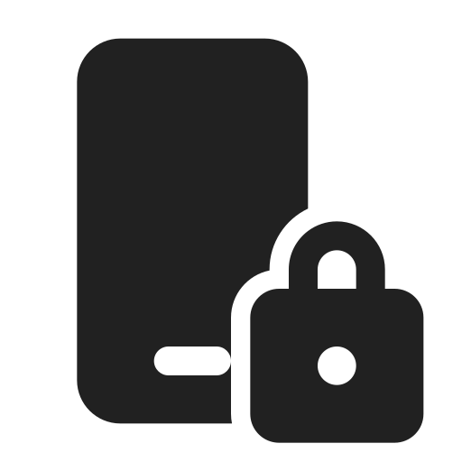 Ic, fluent, phone, lock, filled icon