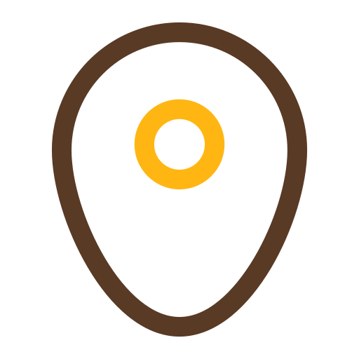Arrow, down, location, map, navigation, pin, position icon
