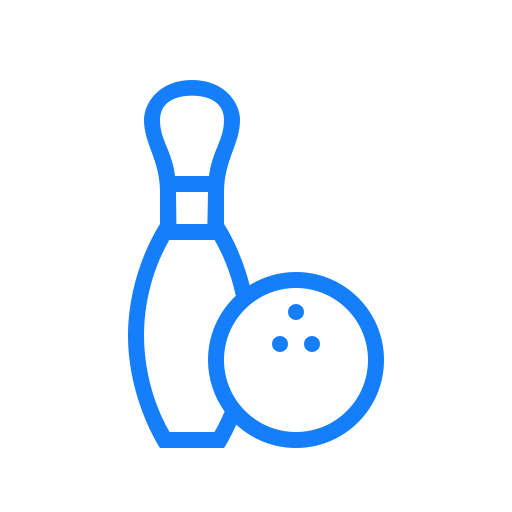 Bowling, pin, ball icon