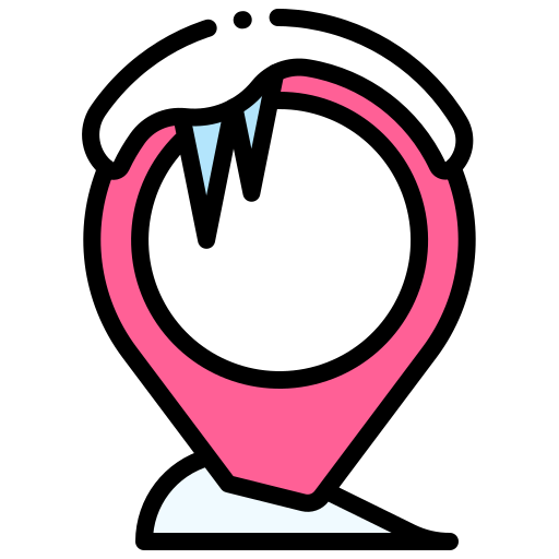 Location, snowy, pin, frozen icon
