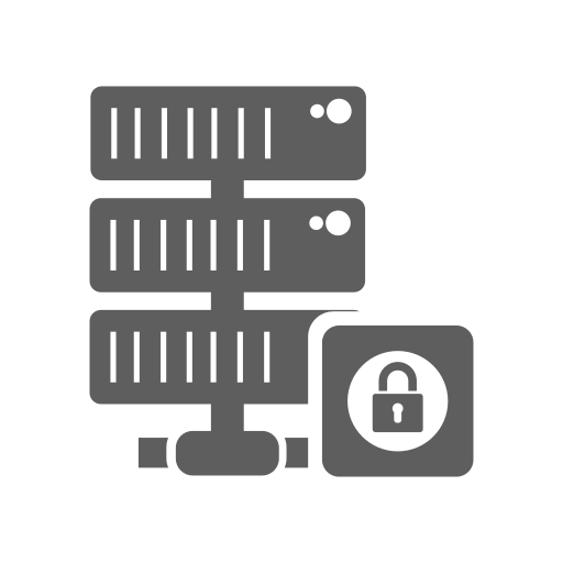 Database, hosting, lock, network, secure, server icon