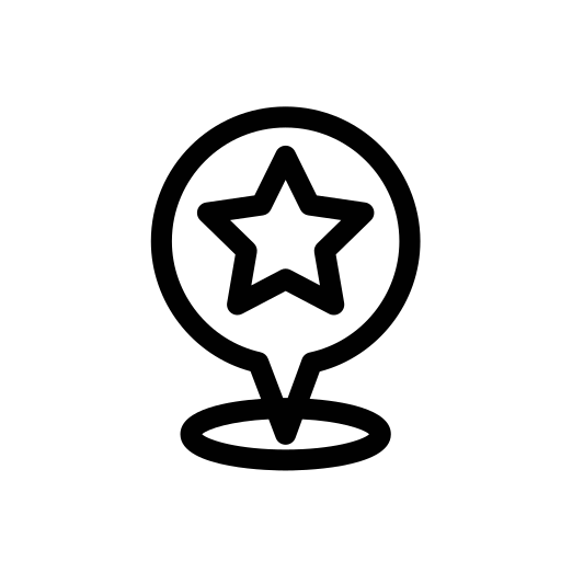 Direction, favorite, location, map, marker, star icon