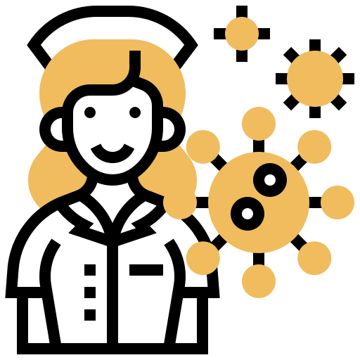 Bacteria, biology, coronavirus, covid, nurse, virus icon