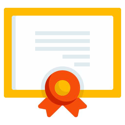 Certificate, quality, award, education, medal icon