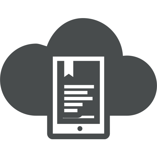 Cloud, communication, display, e-reader, education, ereader, ipad icon