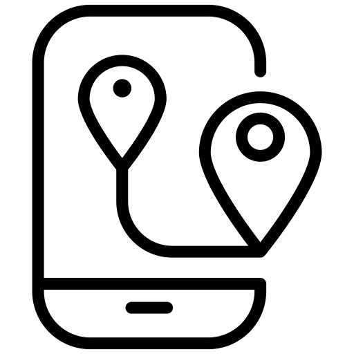 Smartphone, application, map, location, address icon