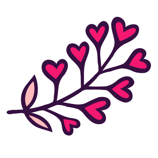 Blossom, branch, floral, florist, flowering, heart, nature icon