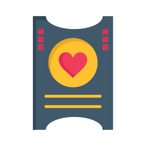 Day, heart, love, ticket, valentine, valentines, wedding icon