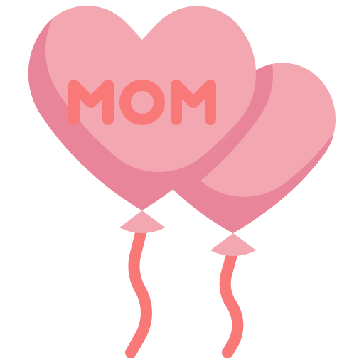 Mom, heart, balloon, mother, mothers, day icon