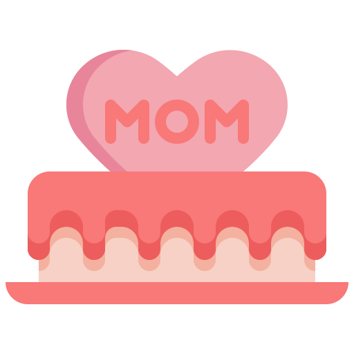 Dessert, cake, mothers, day, mom, heart icon