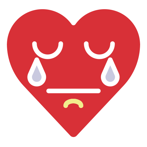 Cry, emoji, emotion, grief, heart, sad icon