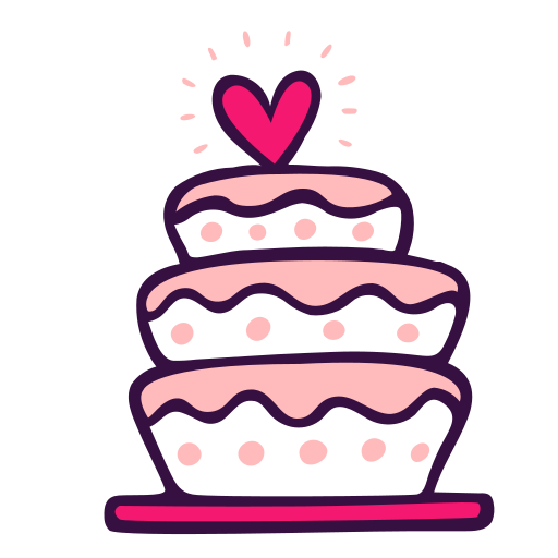 Cake, dessert, love, party, sweet, topper, wedding icon
