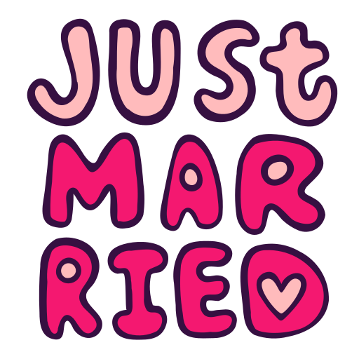 Just, letters, love, married, romantic, wedding, words icon