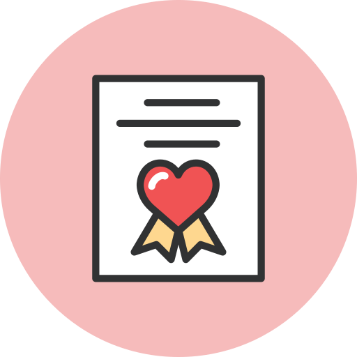 Award, heart icon