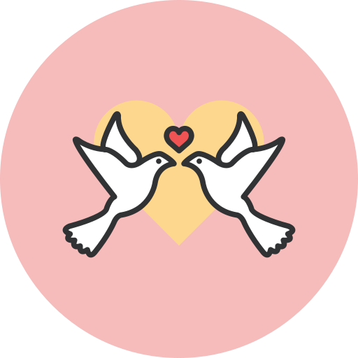 Birds, love icon