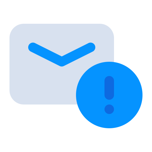 Alert, attention, email, internet, mail, security, warning icon