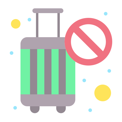 Ban, cancel, no, stop, travel icon