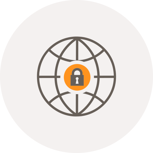 Globe, internet, locked, locker, safe, security, world icon