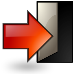 Door, exit, logout, mail, out, sms icon