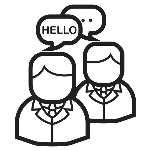 Bussiness, communication, language, media, message, people, translation icon