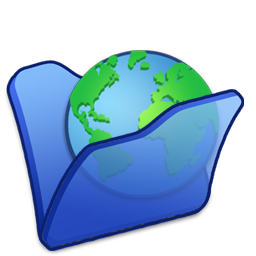 Blue, folder, internet icon