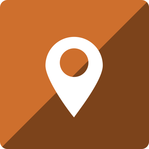 Gloss, location, media, social, square icon