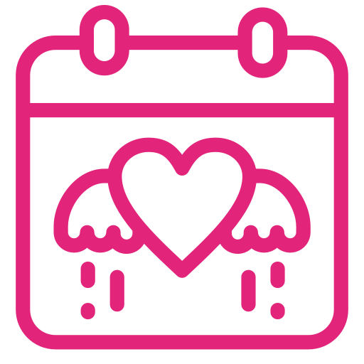Date, hearth, love, valentine icon