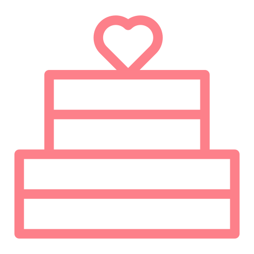 Cake, dating, heart, love, valentine, wedding icon