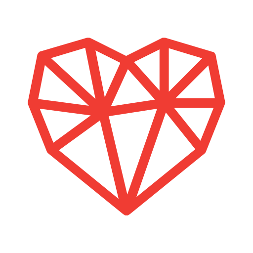 Geometric, heart, hearts, love, valentine icon