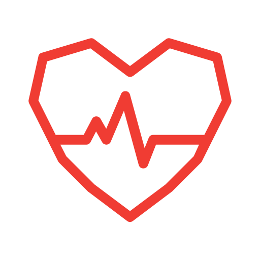 Geometric, heart, heartbeat, hearts, love, valentine icon