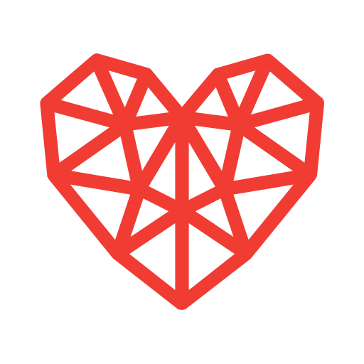 Geometric, heart, hearts, love, valentine icon