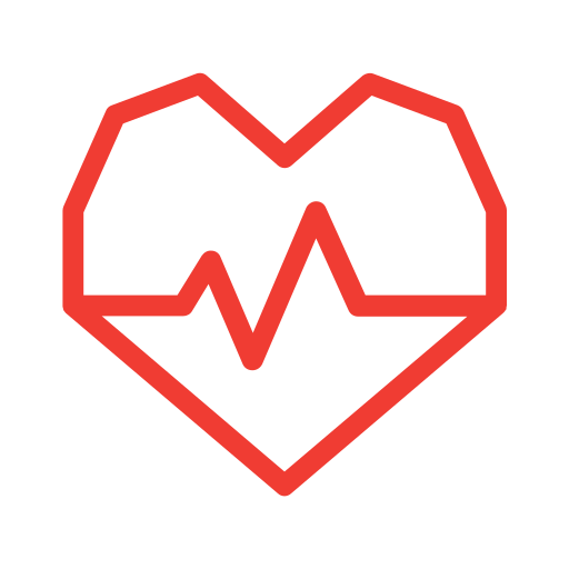 Geometric, hearbeat, heart, hearts, love, valentine icon