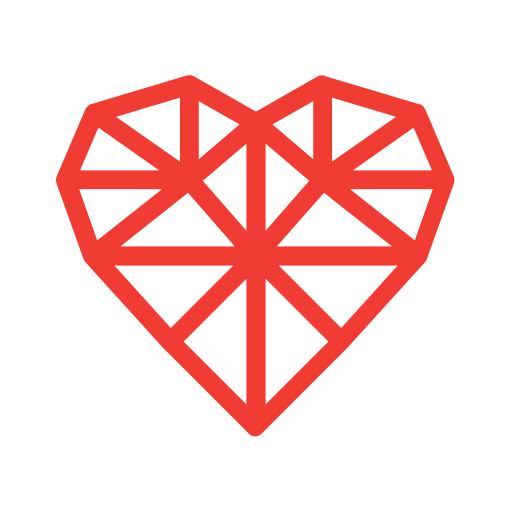 Geometric, heart, hearts, love, valentine icon