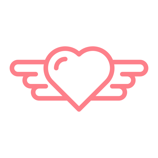 Dating, heart, love, valentine, wedding, wing icon
