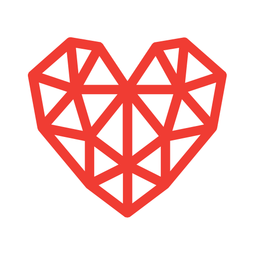 Geometric, heart, hearts, love, valentine icon