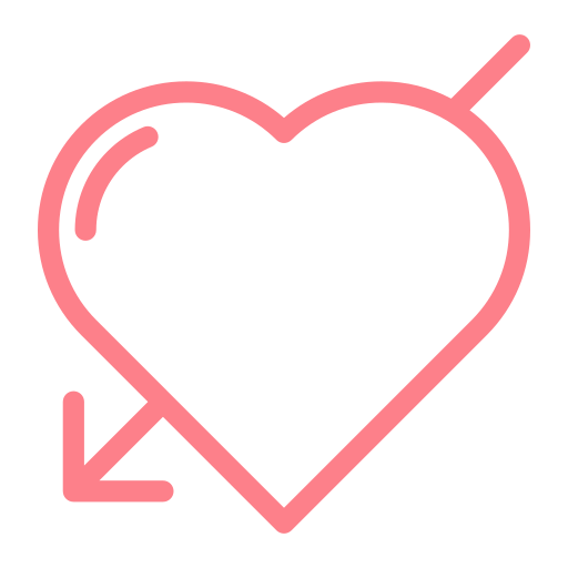 Arrow, dating, heart, love, valentine, wedding icon