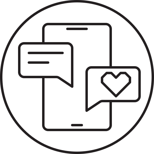 Chat, love, smartphone, mail, message icon