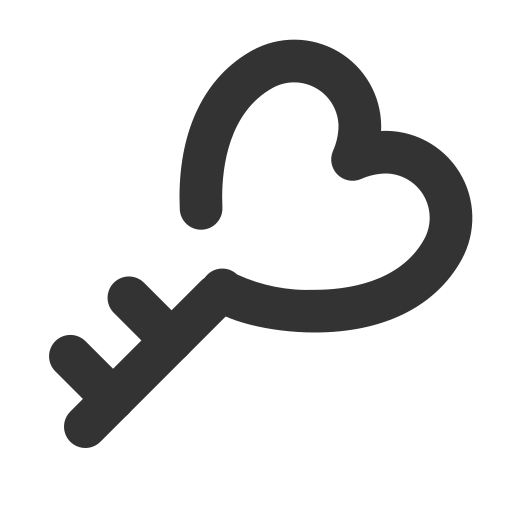 Heart, key, love, private icon