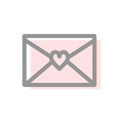 Envelope, front, valentines, letter, love, mail, message icon