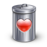 Bin, heart, love, recyle icon
