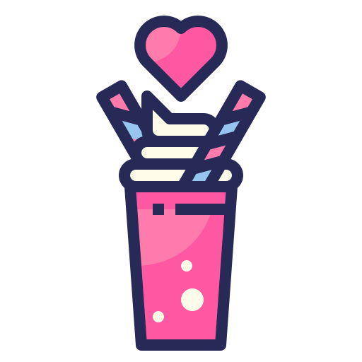 Smoothie, love, valentines, romantic icon