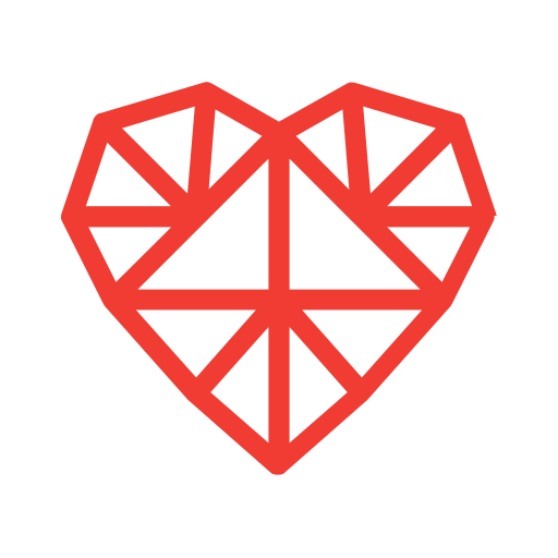 Geometric, heart, hearts, love, valentine icon