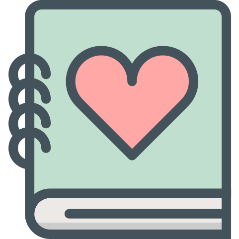 Love, notebook, valentines icon