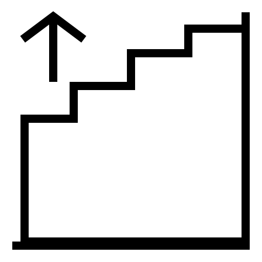 Floor, stage, stairs, up icon