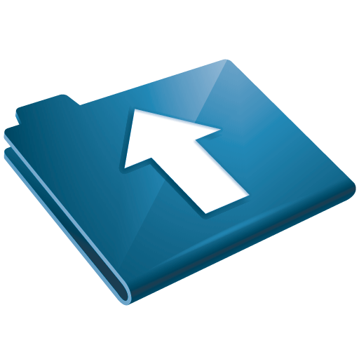 Arrow, up, folder, upload, blue icon