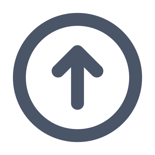 Circle, arrow, up icon