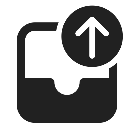 Ic, fluent, mail, inbox, arrow, up, filled icon
