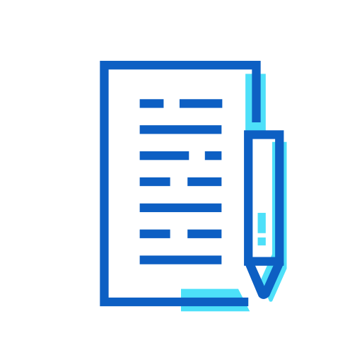 And, paper, pen icon