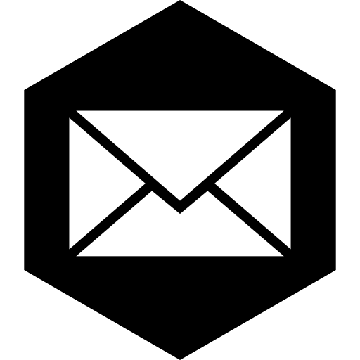 Hexagon, mail, media, social icon