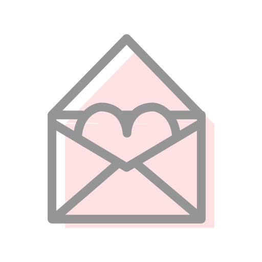 Envelope, opened, valentines, heart, letter, love, mail icon